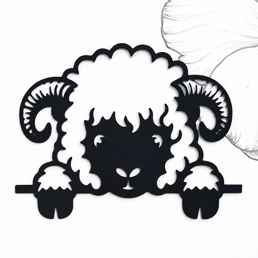 Peeking Valais Blacknose Sheep Wall Decor