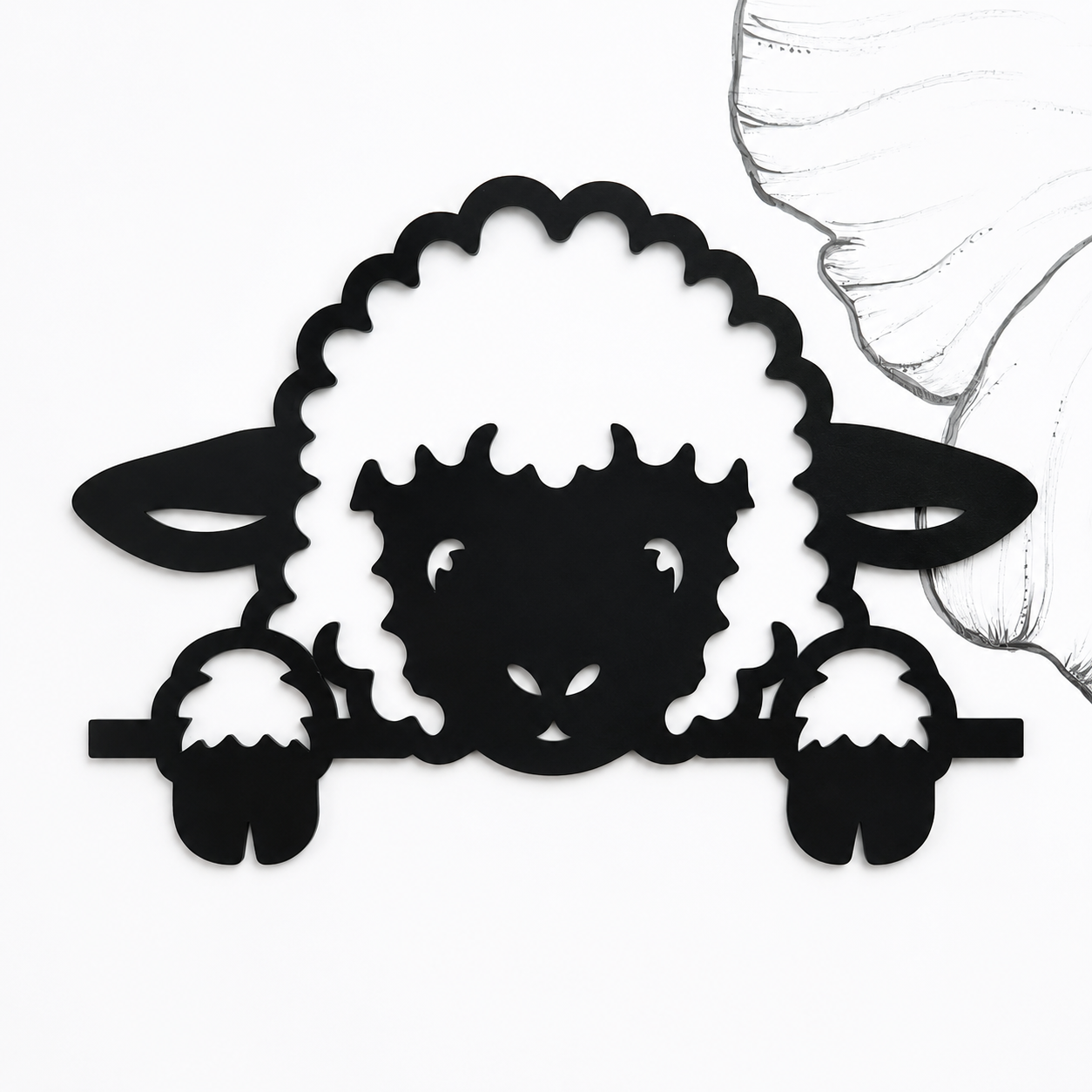 Peeking Valais Blacknose Sheep Wall Decor