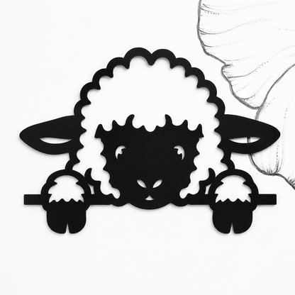 Peeking Valais Blacknose Sheep Wall Decor