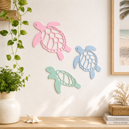 Pastel Sea Turtle Wall Art Set