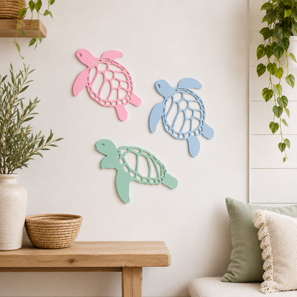 Pastel Sea Turtle Wall Art Set