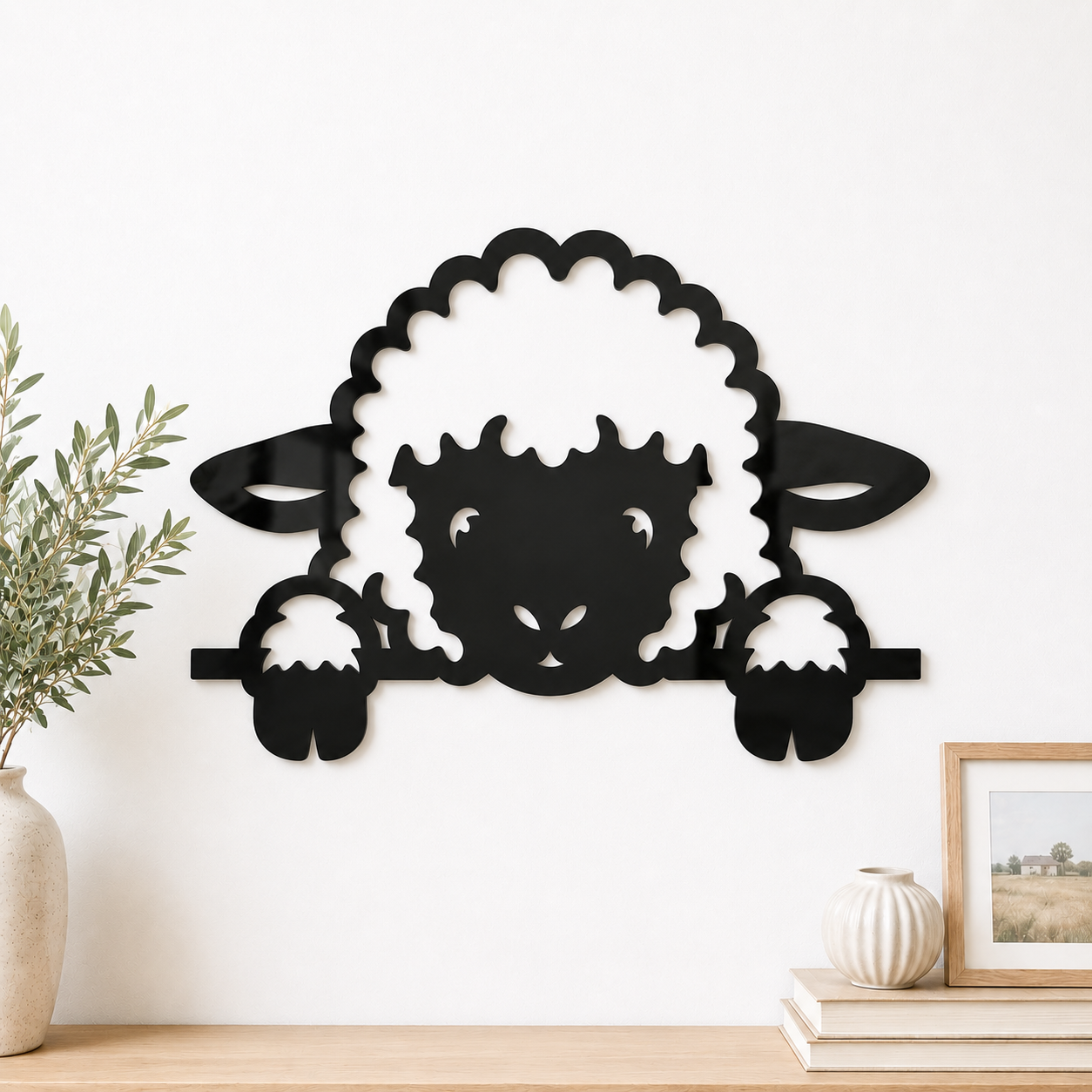 Peeking Valais Blacknose Sheep Wall Decor