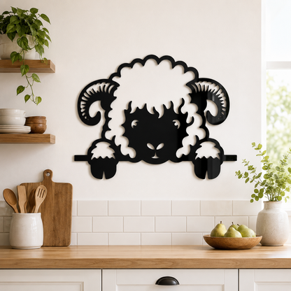 Peeking Valais Blacknose Sheep Wall Decor