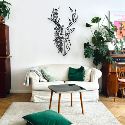 Floral Stag Wall Décor