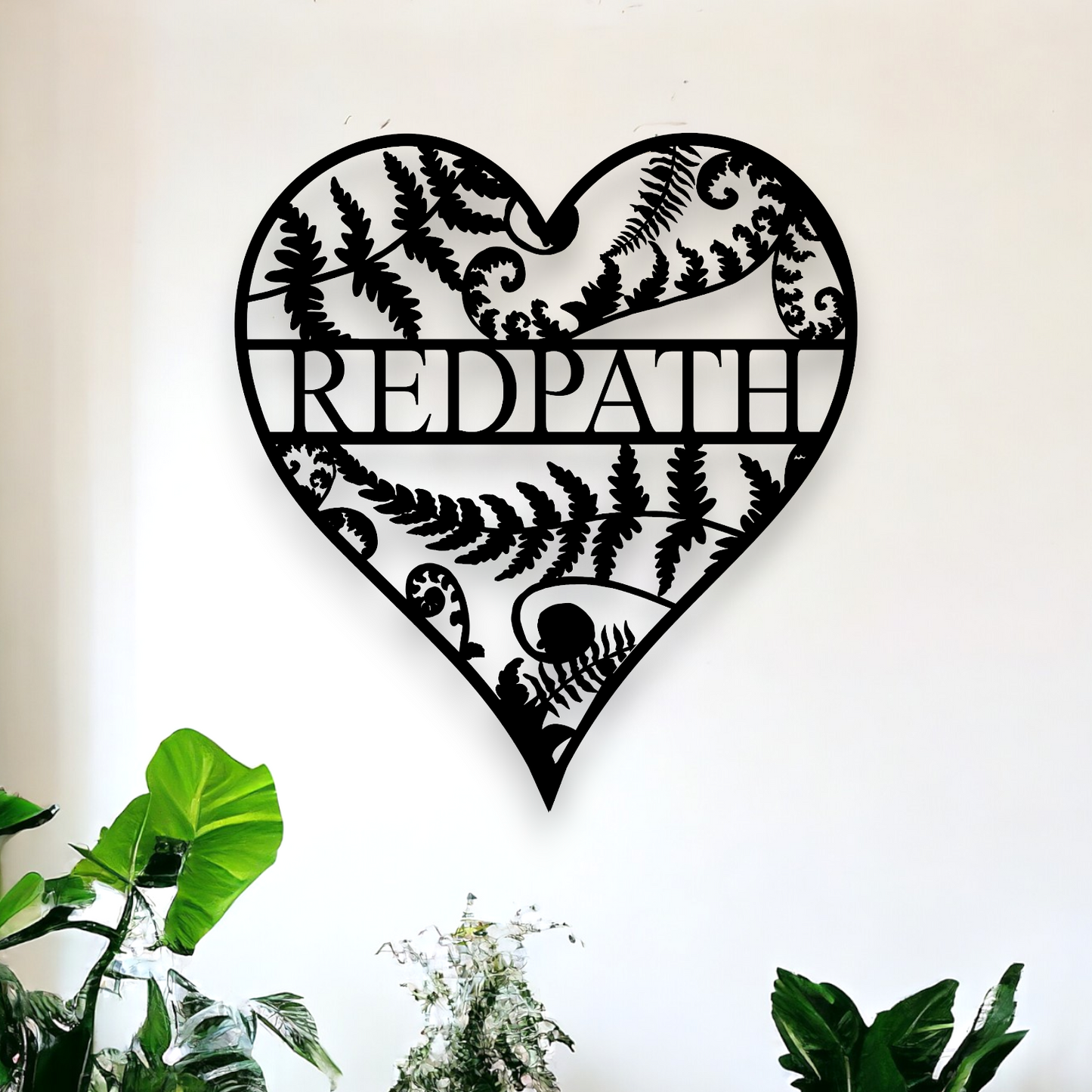 Personalised Fern Heart Wall Art