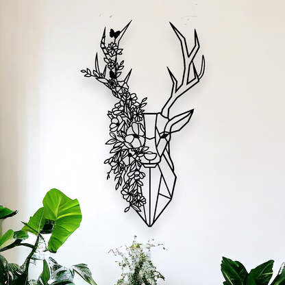 Floral Stag Wall Décor