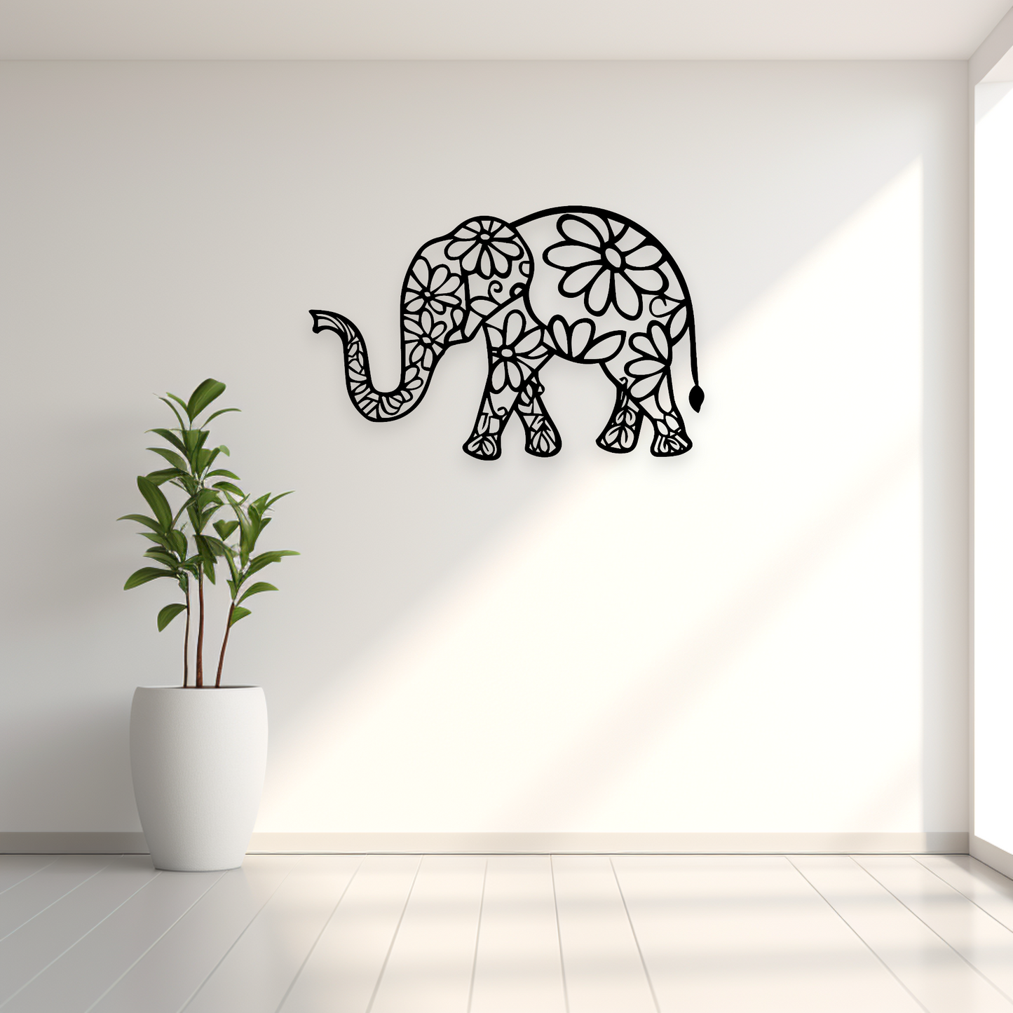 Floral Elephant Wall Décor