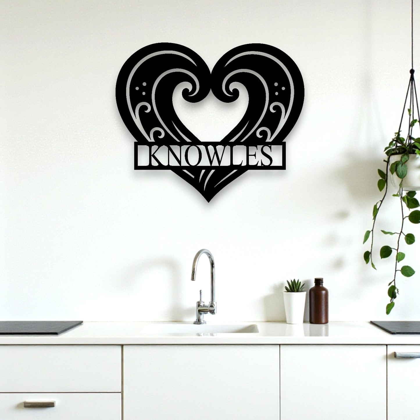 Personalised Koru Wave Heart Wall Decor