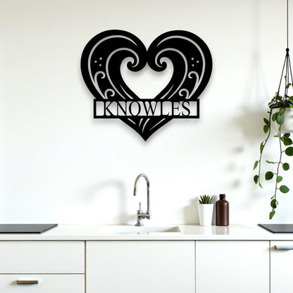 Personalised Koru Wave Heart Wall Decor