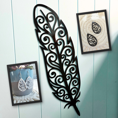Koru Feather Wall Art + FREE Koru Earrings