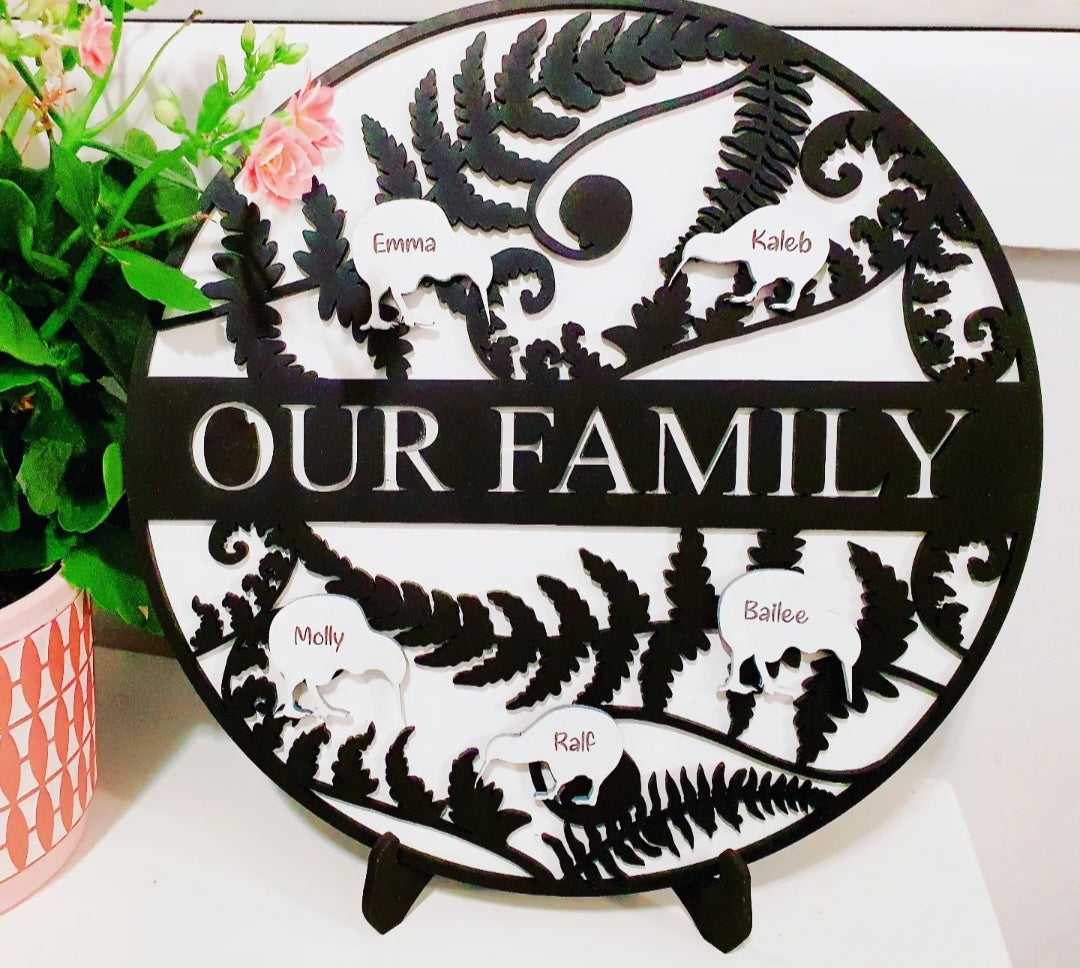 Personalised Family Kiwiana Décor