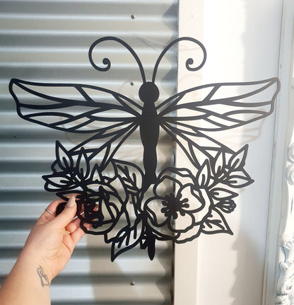 Floral Dragonfly Wall Décor