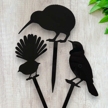 Mini Native Bird Plant Stakes | Set of 3