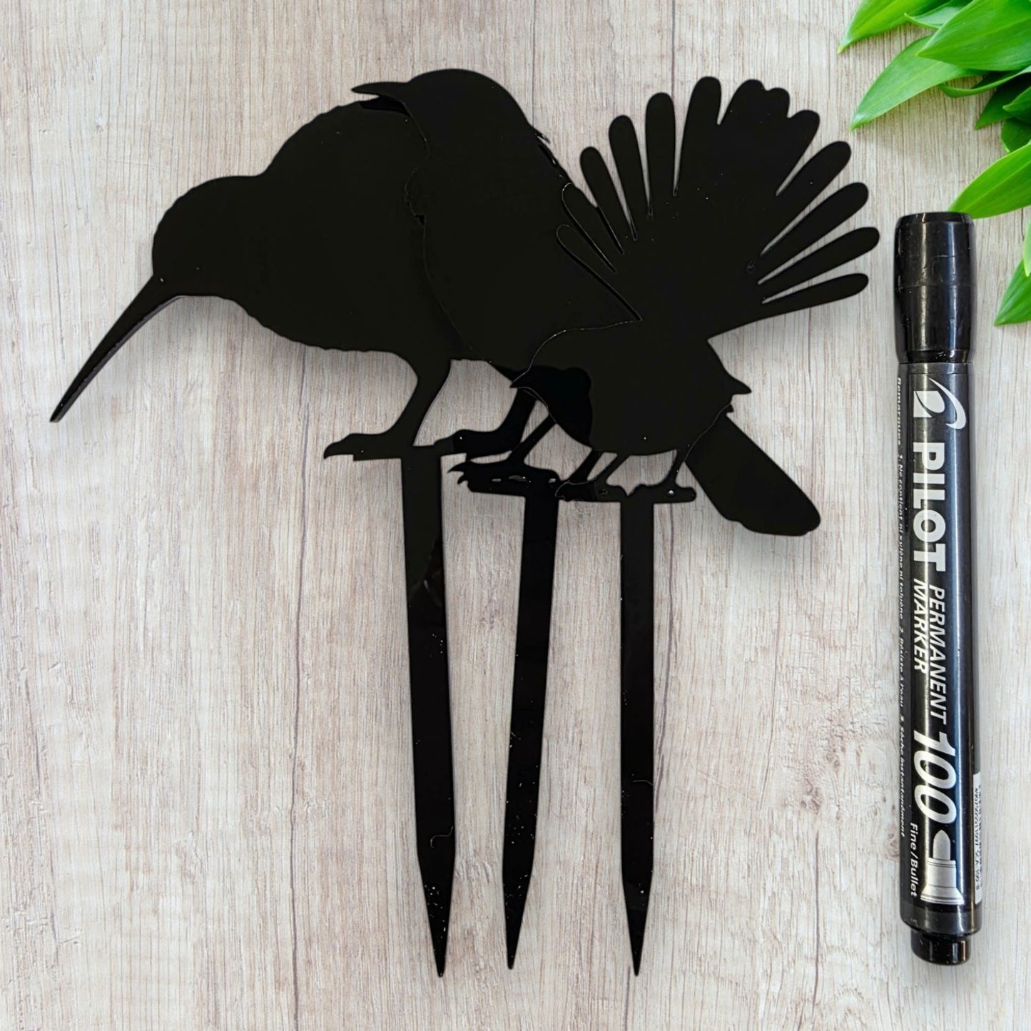 Mini Native Bird Plant Stakes | Set of 3