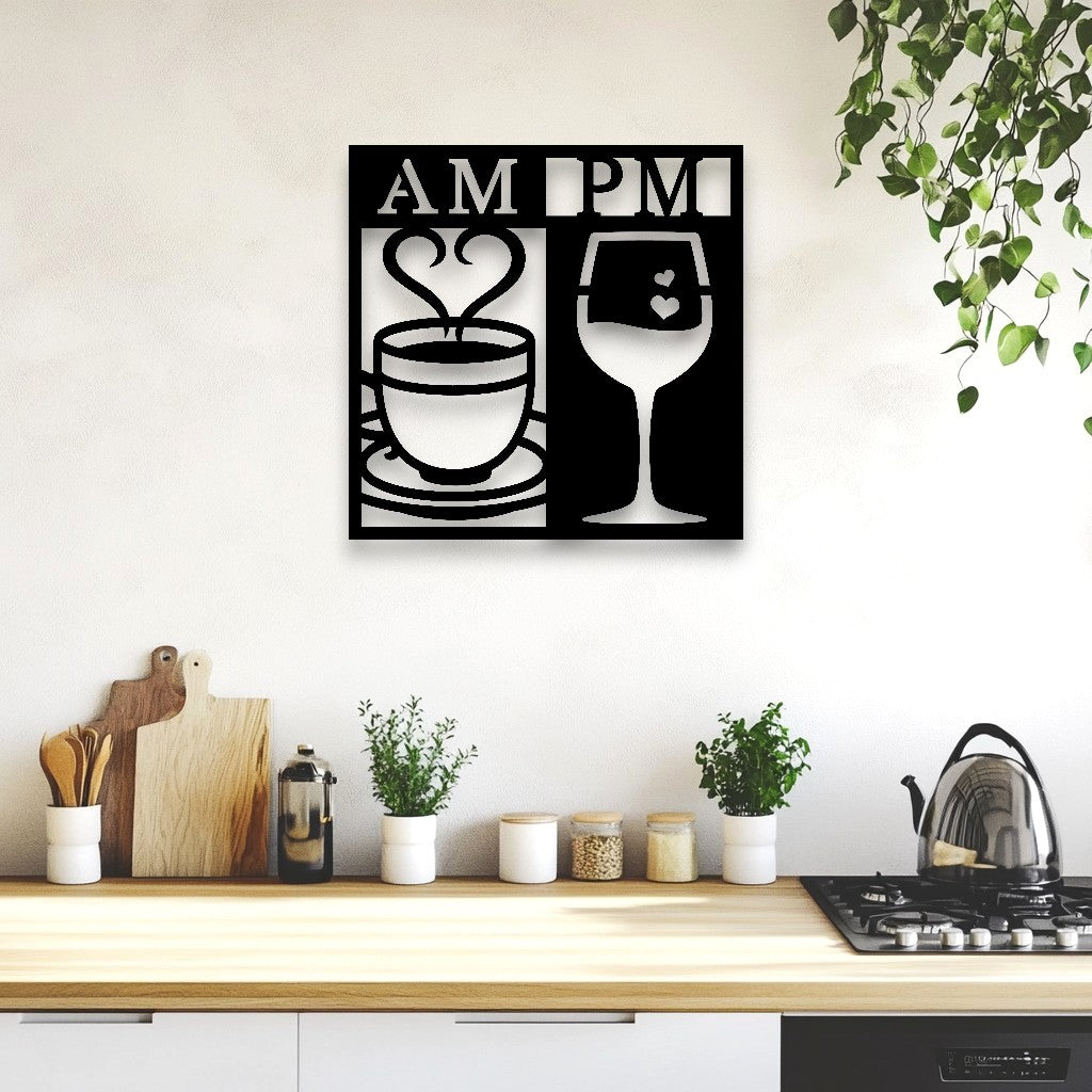 AM PM Coffee & Wine Wall Art