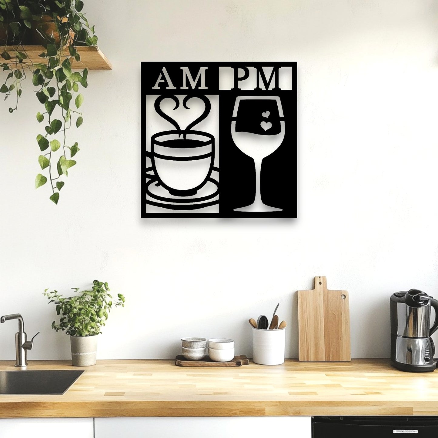 AM PM Coffee & Wine Wall Art