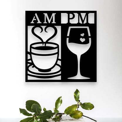 AM PM Coffee & Wine Wall Art