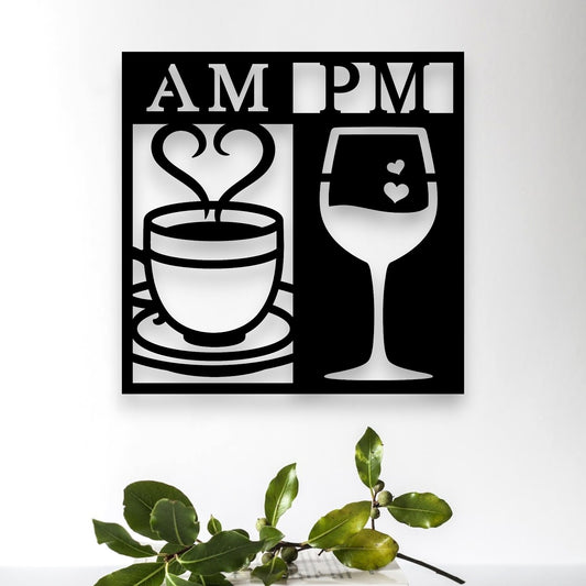 AM PM Coffee & Wine Wall Art