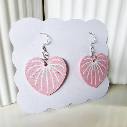 Anthurium Heart-Shaped Earrings Earrings Whimsic Pink 