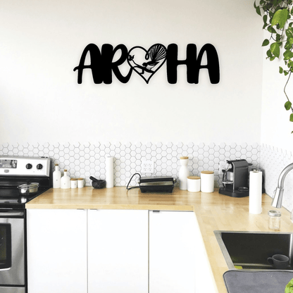 Aroha Wall Décor Whimsic Black Gloss Acrylic Design 3- Fantail 