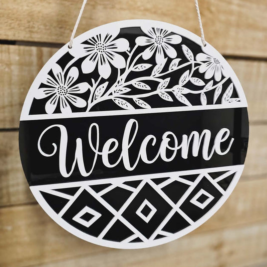 Floral Welcome Sign - One In Stock