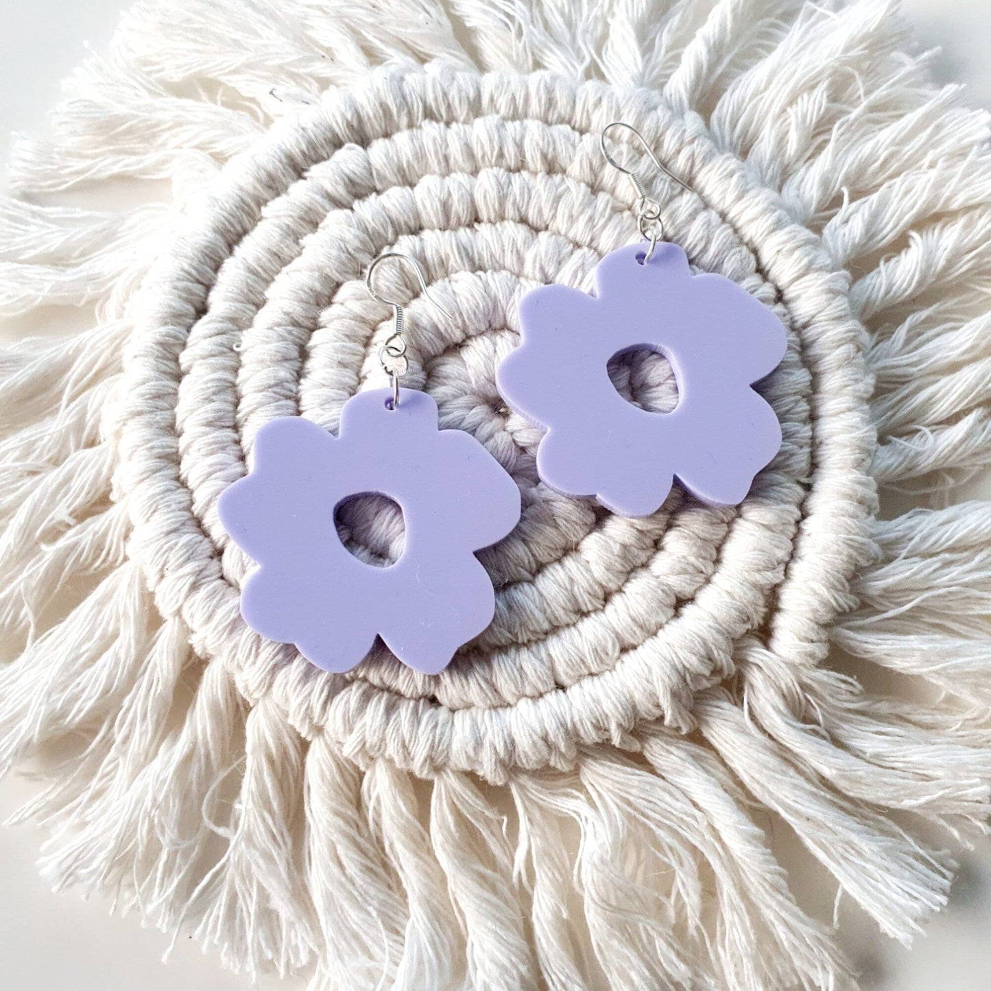 Boho Flower Earrings Earrings Whimsic Lilac 