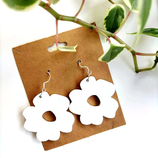 Boho Flower Earrings Earrings Whimsic White 