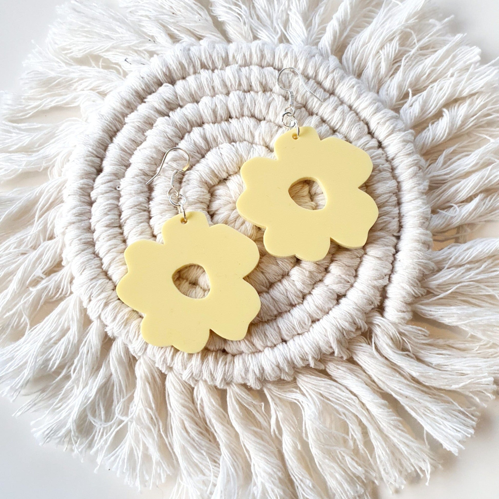 Boho Flower Earrings Earrings Whimsic Yellow 