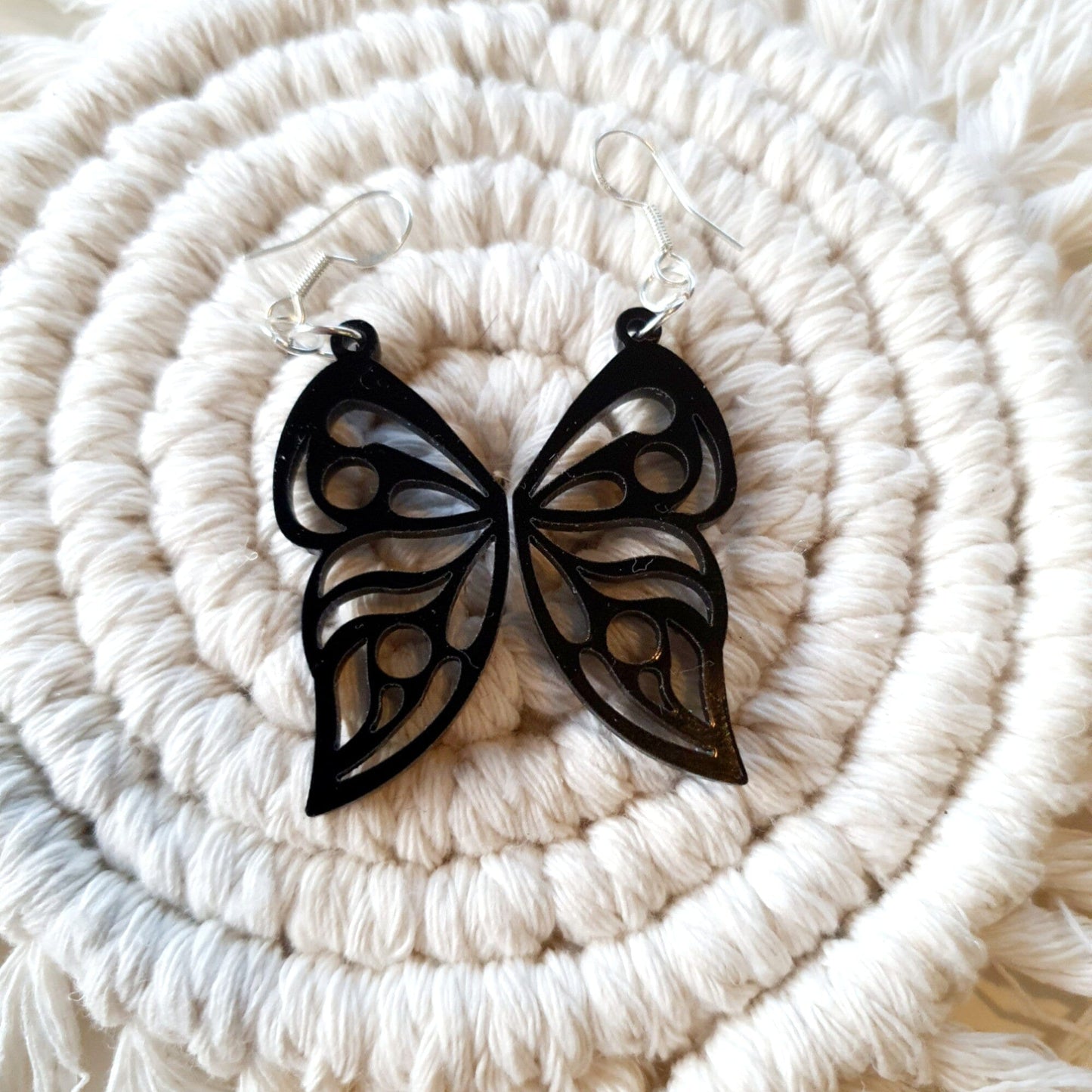Butterfly Wing Earrings Earrings Whimsic Black 