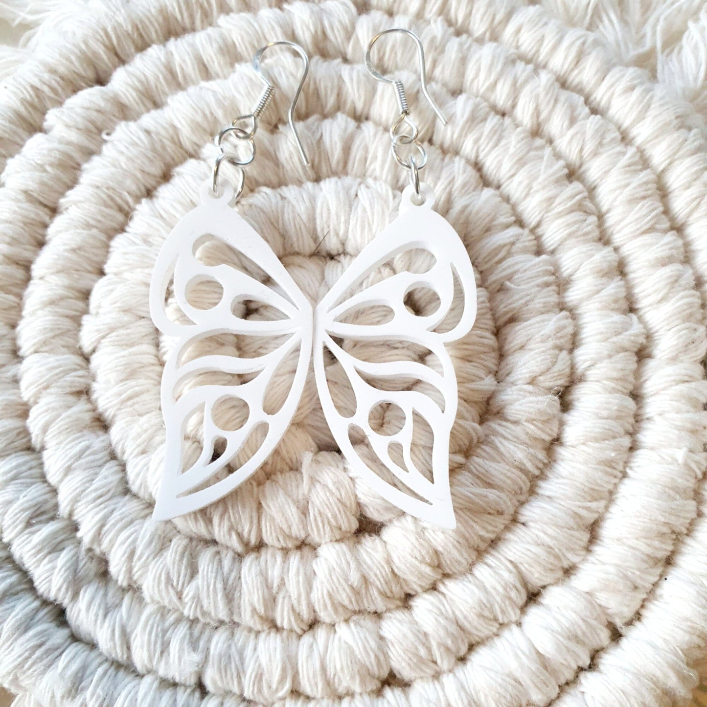 Butterfly Wing Earrings Earrings Whimsic White 
