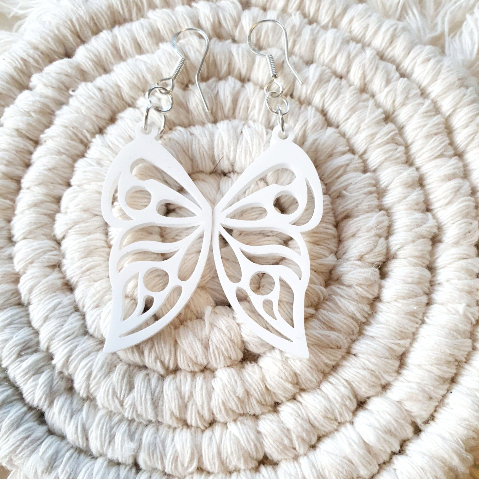 Butterfly Wing Earrings Earrings Whimsic White 
