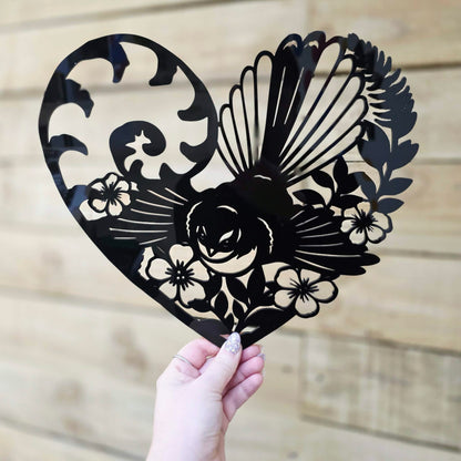 Koru Fantail Heart Wall Décor