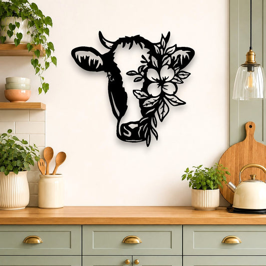 Floral Cow Wall Art