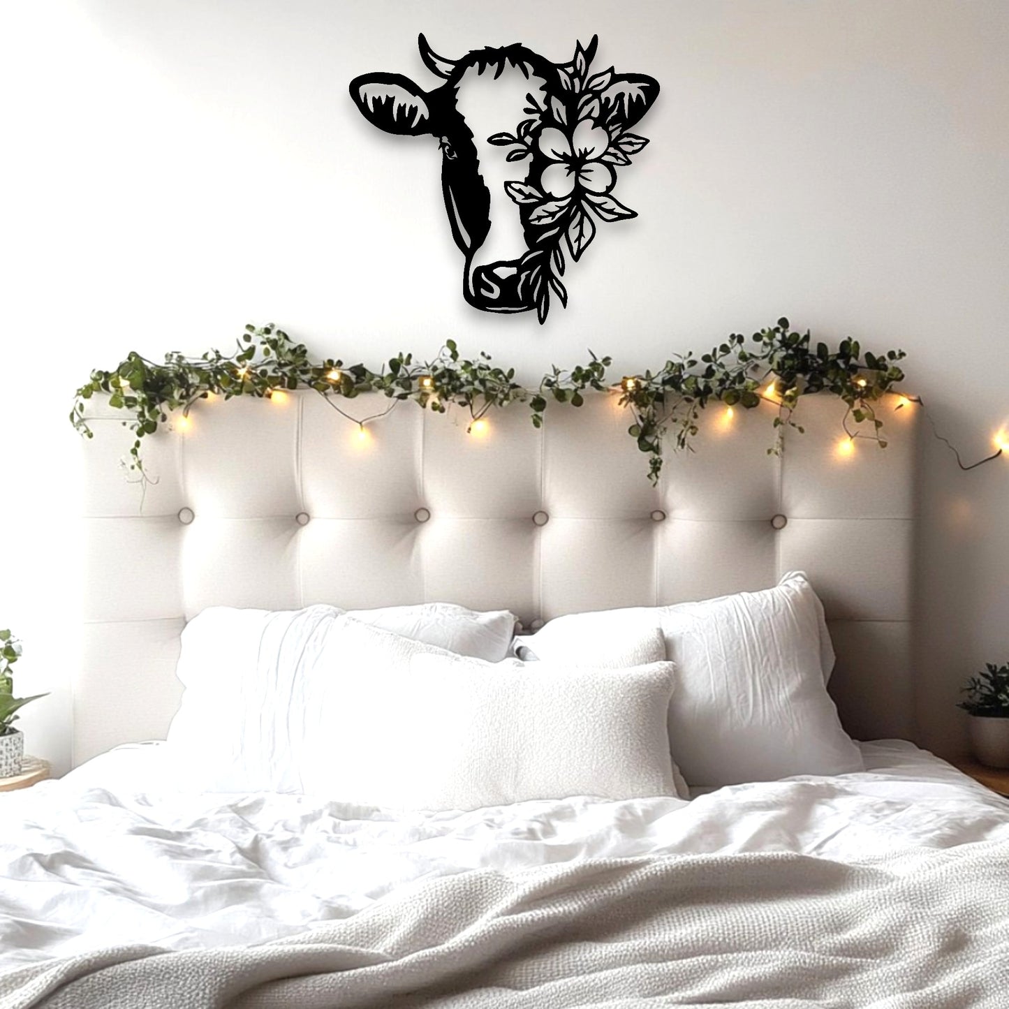 Floral Cow Wall Art