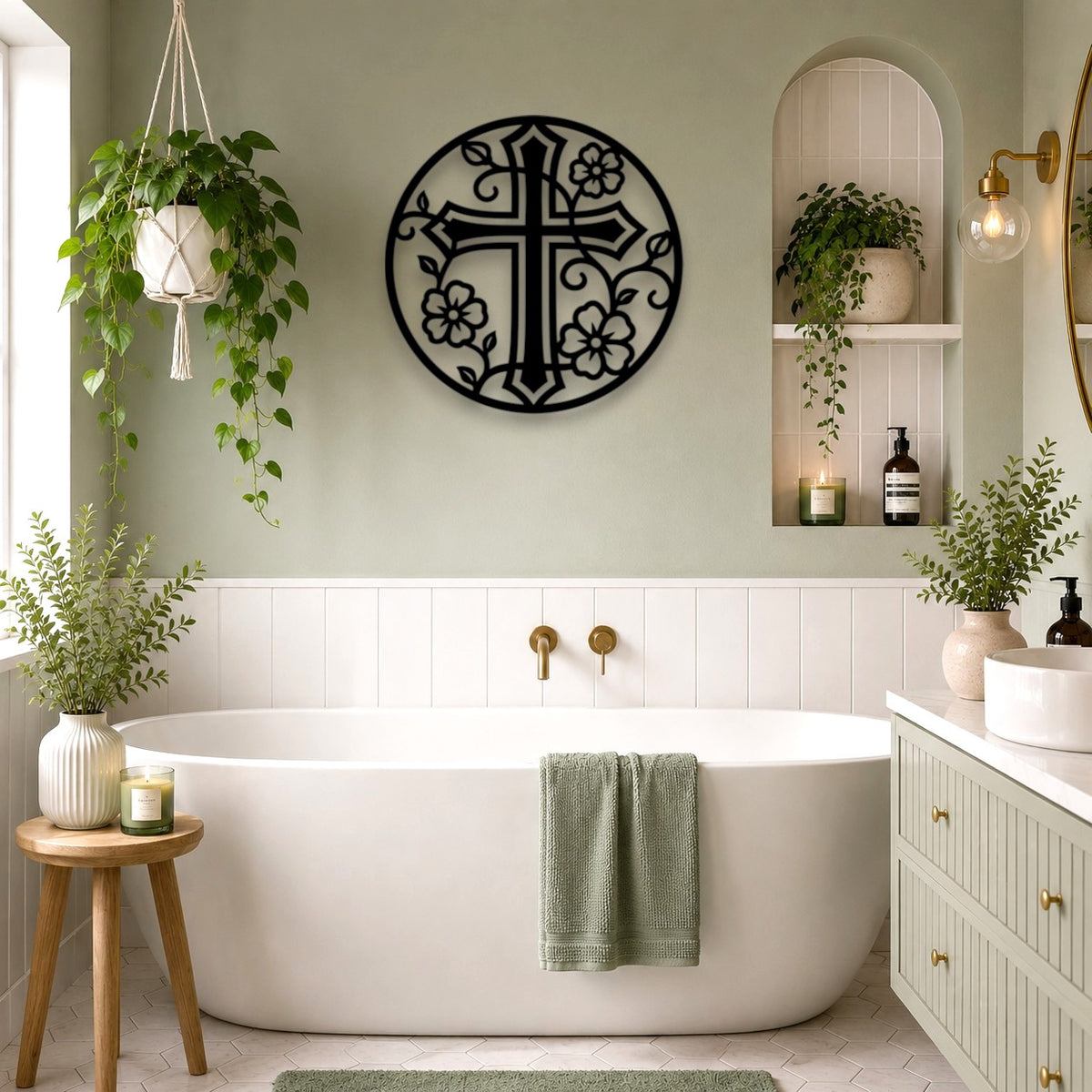 Floral Cross Wall Art