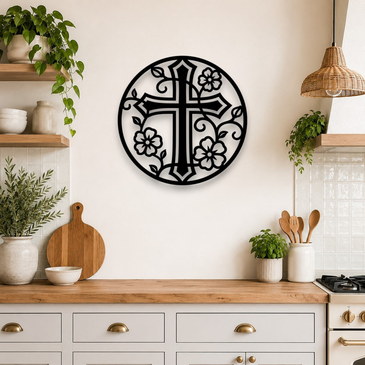 Floral Cross Wall Art