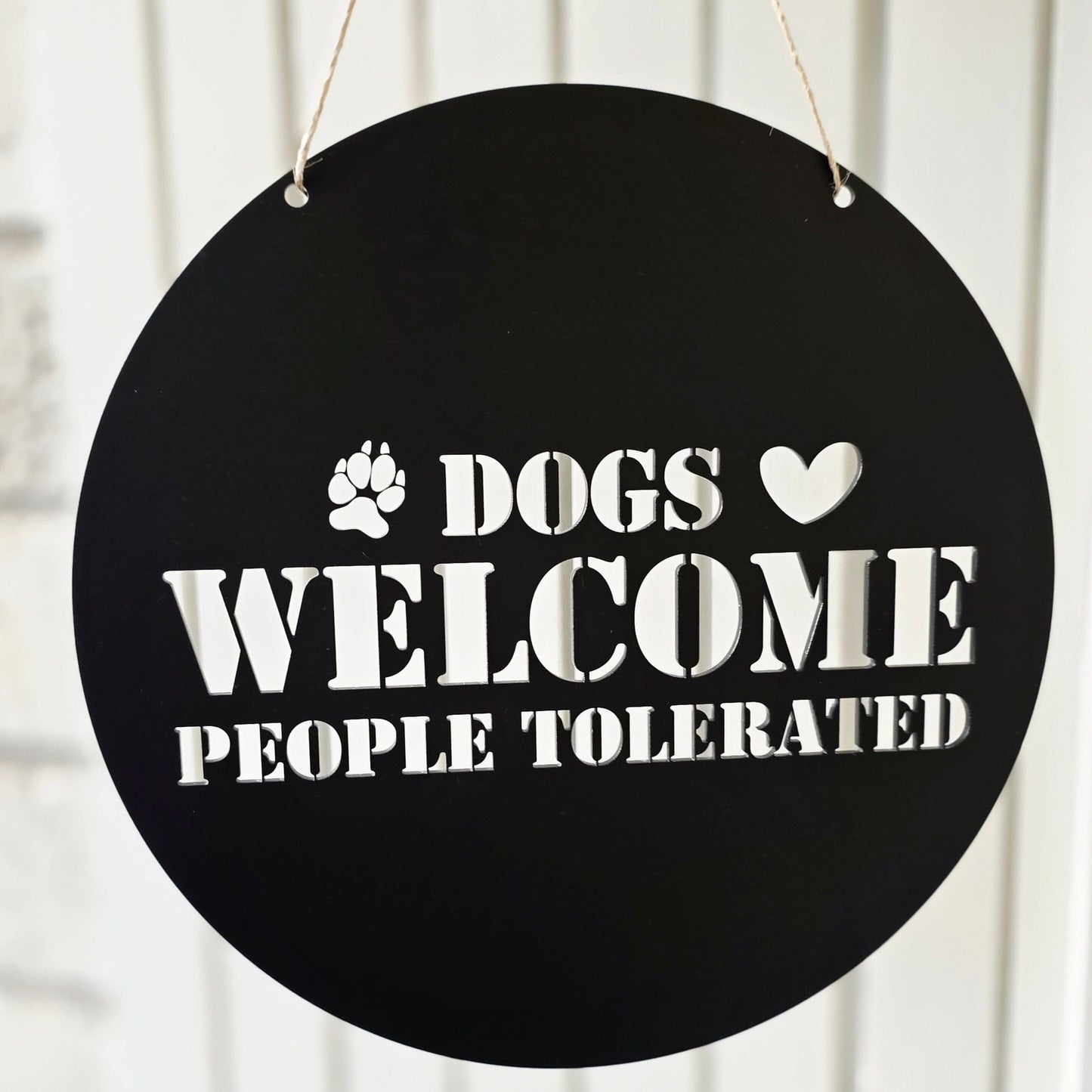 Dogs Welcome People Tolerated Sign Whimsic 