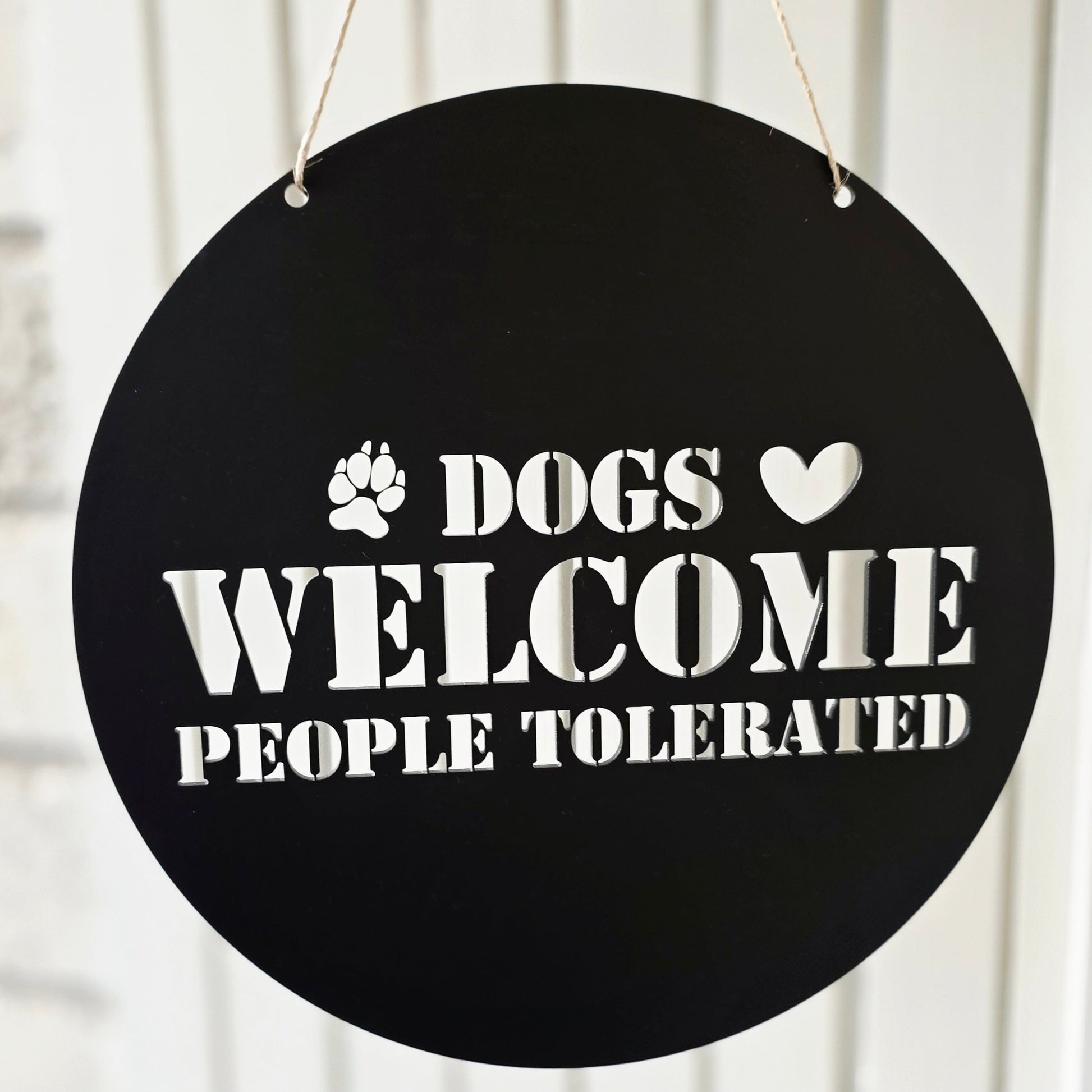 Dogs Welcome People Tolerated Sign Whimsic 
