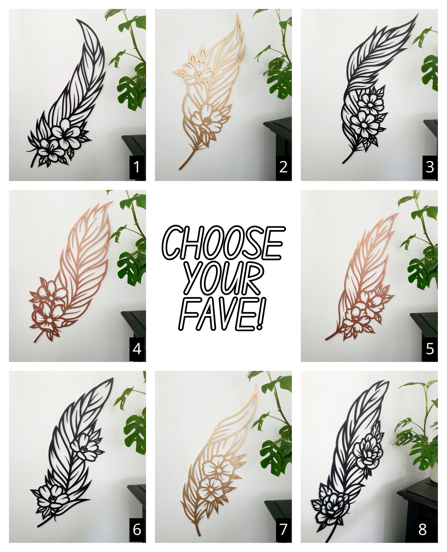 Floral Feather Wall Art