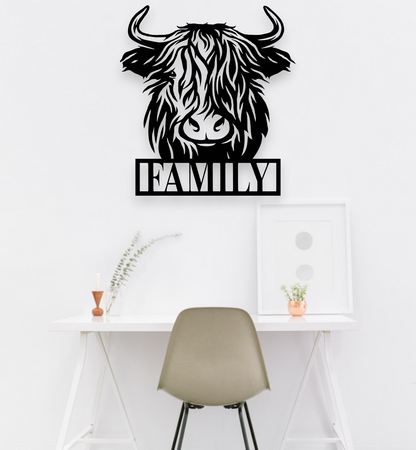 Personalised Highland Cow Wall Art