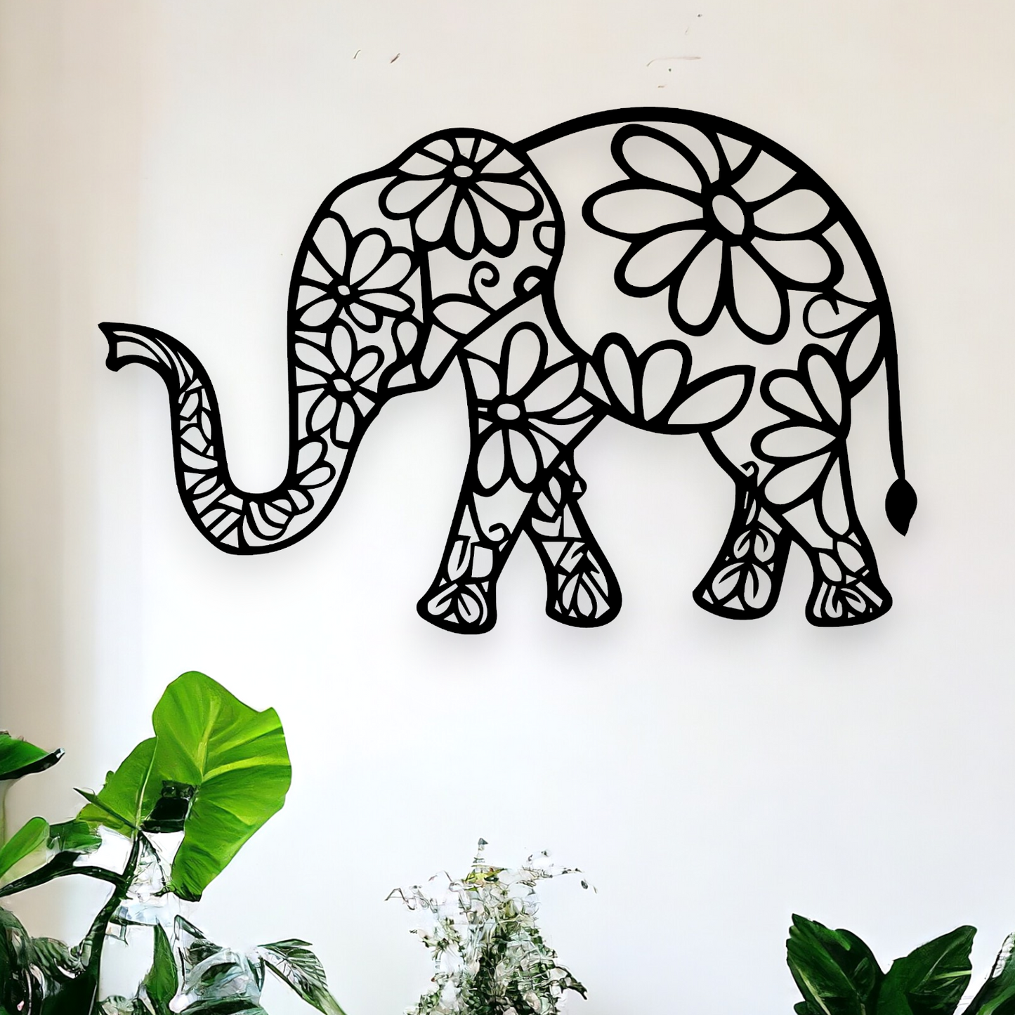 Floral Elephant Wall Décor