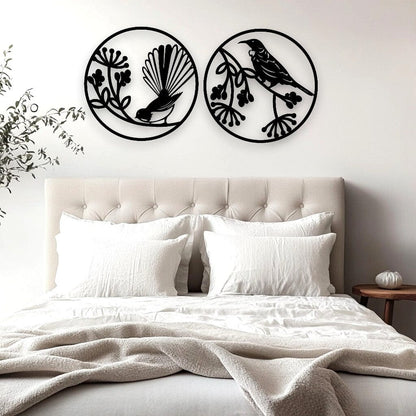 Fantail & Tui Wall Art Set Whimsic 