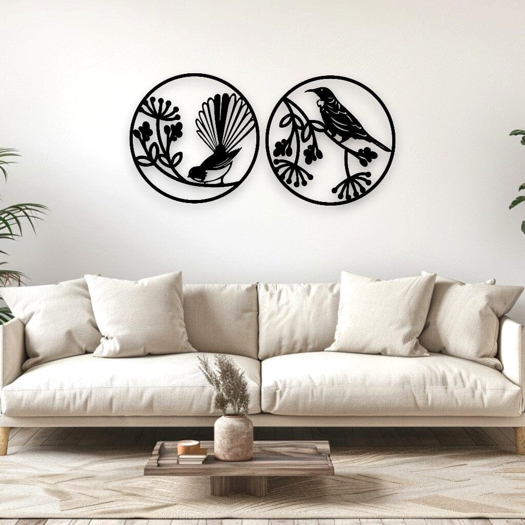 Fantail & Tui Wall Art Set Whimsic 
