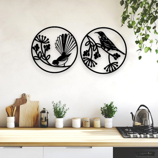 Fantail & Tui Wall Art Set Whimsic 