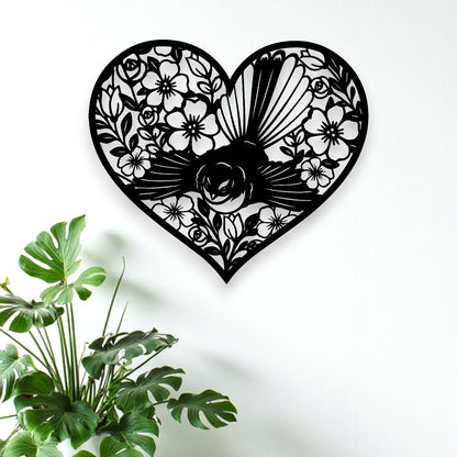 Flourishing Fantail Heart Wall Art