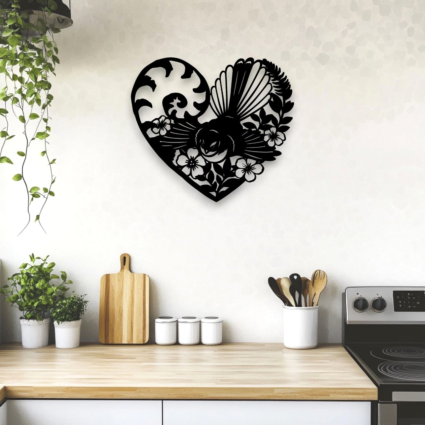 Koru Fantail Heart Wall Décor