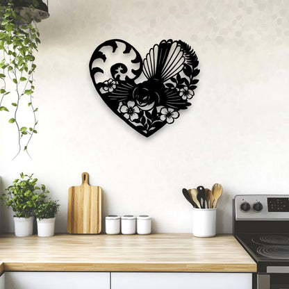 Koru Fantail Heart Wall Décor