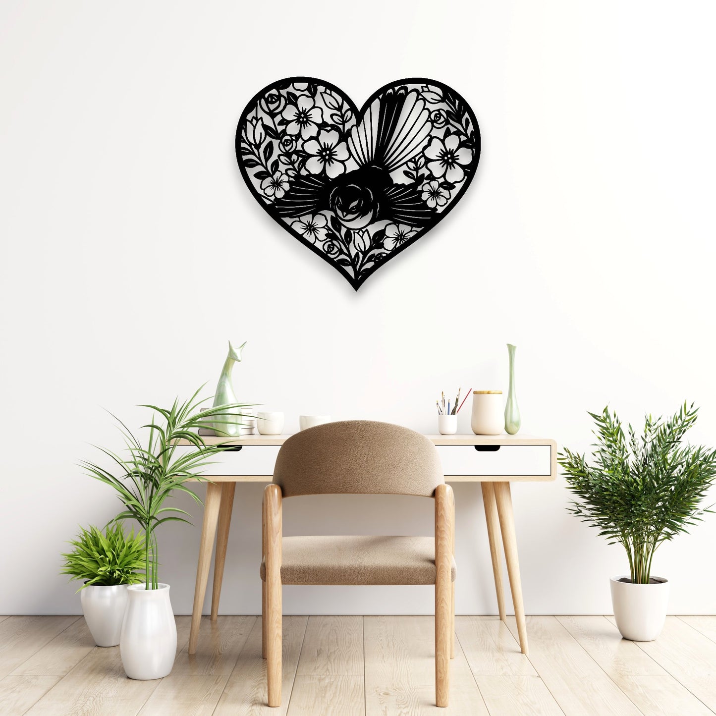 Flourishing Fantail Heart Wall Art