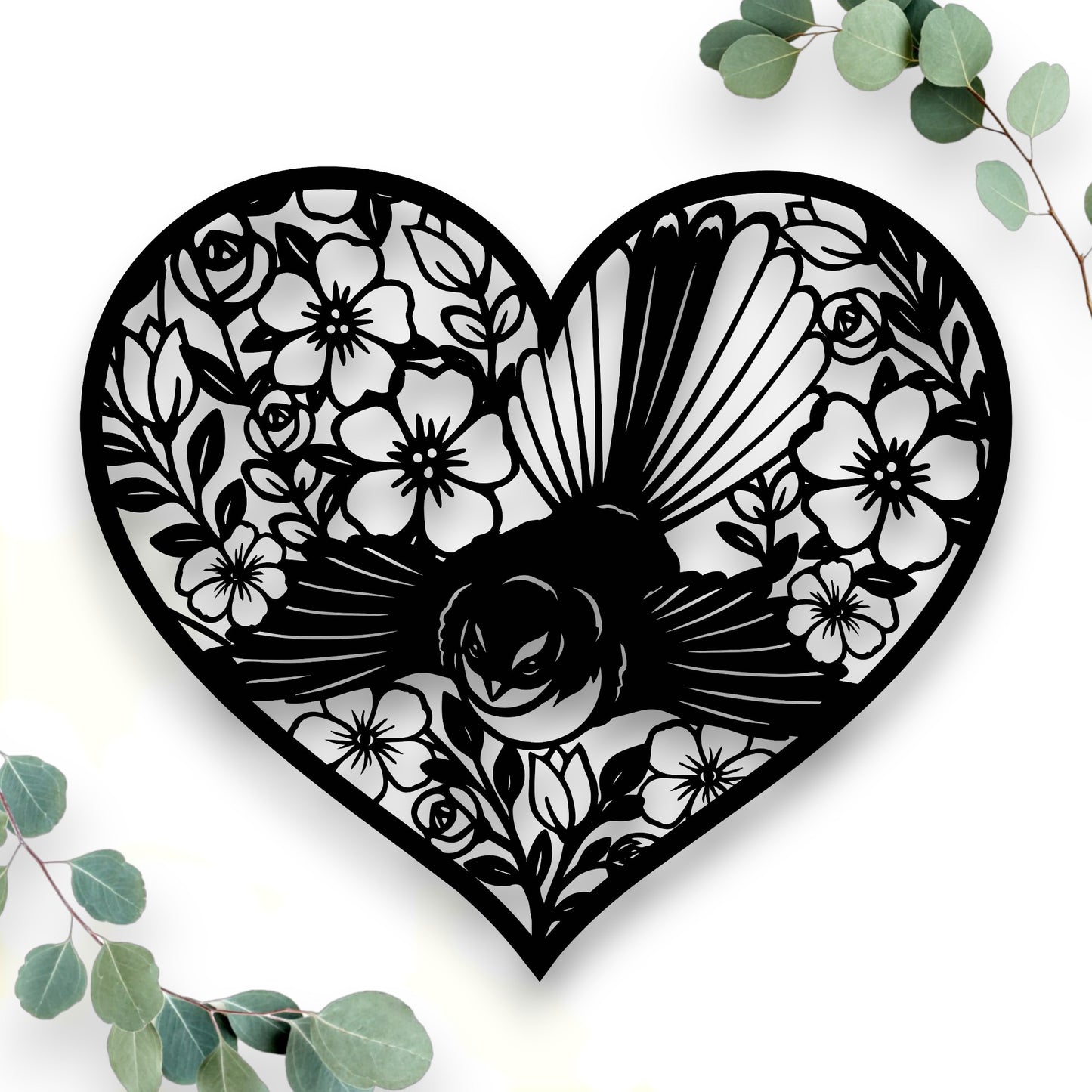 Flourishing Fantail Heart Wall Art