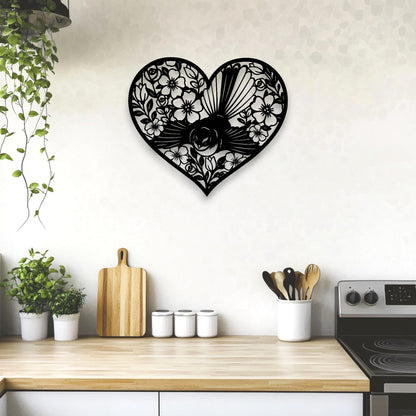 Flourishing Fantail Heart Wall Art